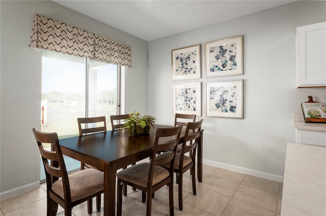 view of tiled dining room