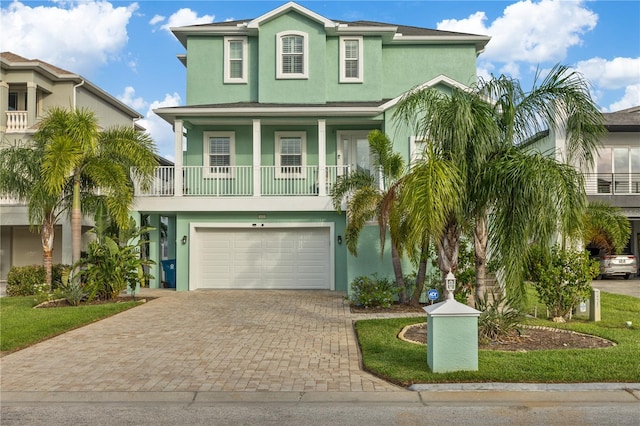 beach home with a garage