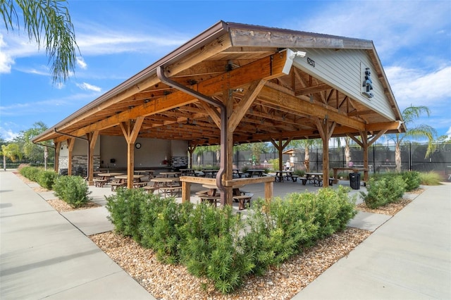 view of property's community with a gazebo