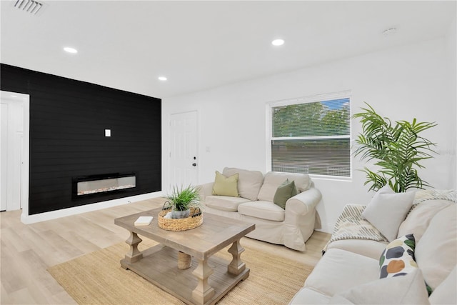 living room featuring light hardwood / wood-style floors