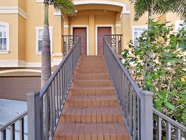 entrance to property with a garage