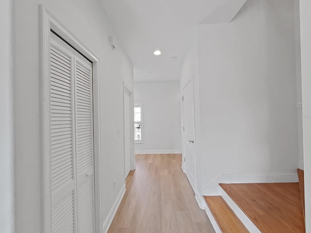 hallway featuring light hardwood / wood-style floors