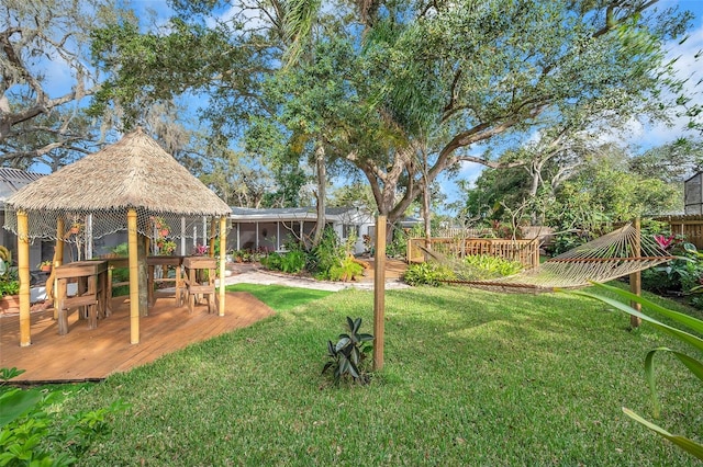 view of yard featuring a gazebo