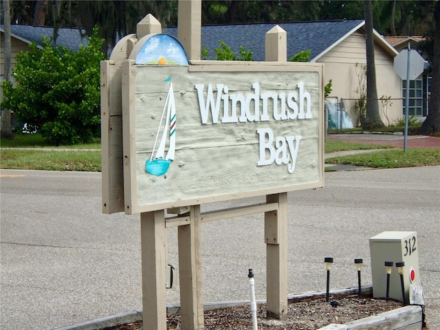 view of community sign