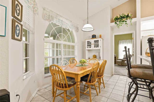 tiled dining area featuring plenty of natural light