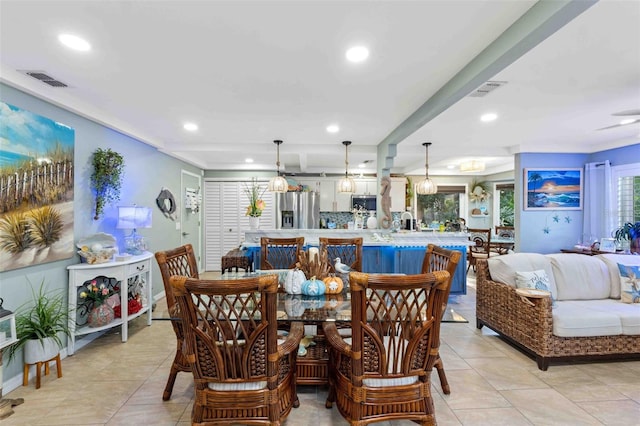 view of tiled dining room