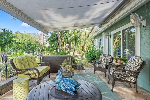 balcony featuring a patio area