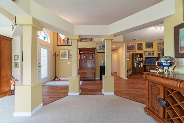 entrance foyer with light hardwood / wood-style floors