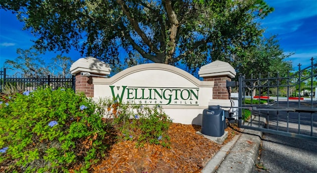 view of community sign