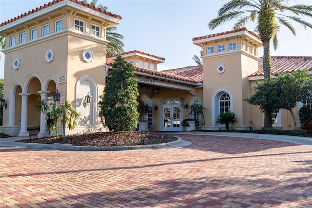 view of front of home with french doors