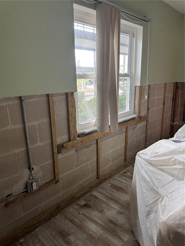 bedroom with light wood-type flooring