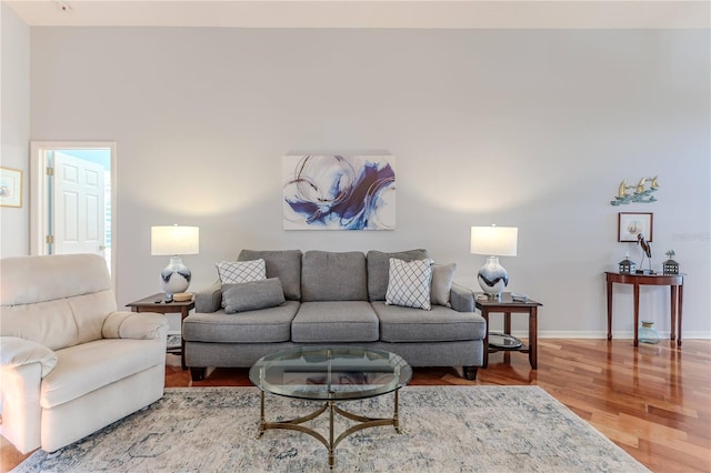 living room featuring hardwood / wood-style flooring