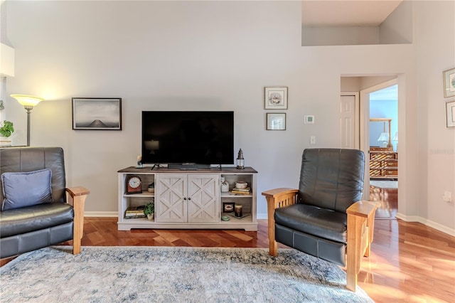 living room featuring hardwood / wood-style floors