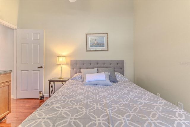 bedroom featuring light wood-type flooring