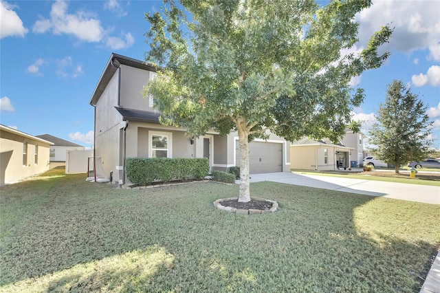 view of front facade with a front yard