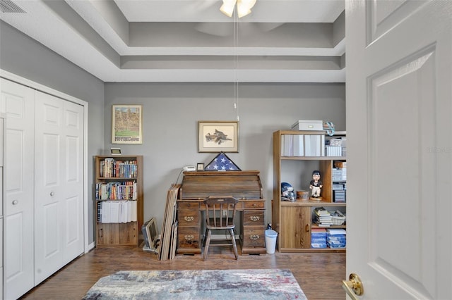 2533 Wood Pointe Dr, Holiday, FL 34691 - home office featuring wood finished floors