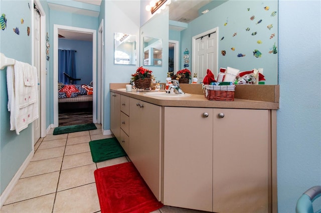 bathroom featuring vanity and tile patterned floors