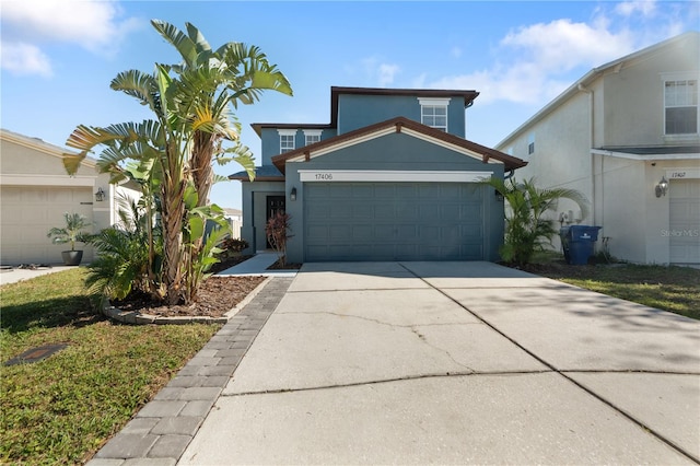 view of front of property featuring a garage