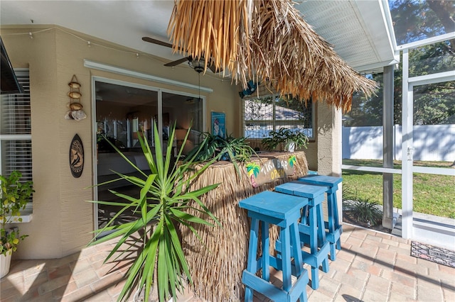 view of sunroom