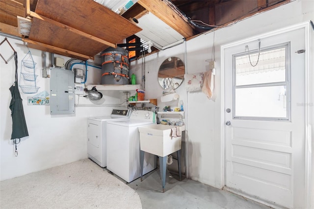 laundry room featuring separate washer and dryer and electric panel