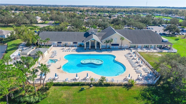 view of pool featuring a patio area