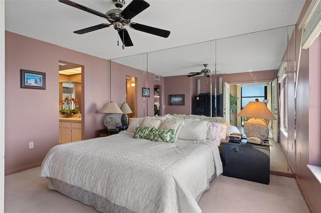 4620 Bay Blvd Unit 1148, Port Richey, FL 34668 - bedroom featuring light colored carpet, baseboards, and ceiling fan