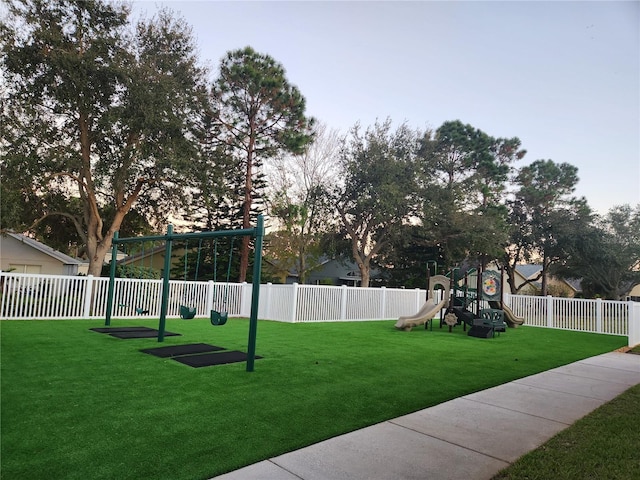 view of yard featuring a playground