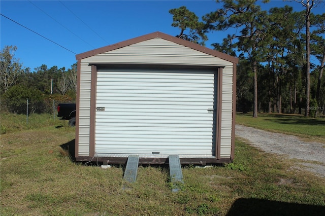 view of shed