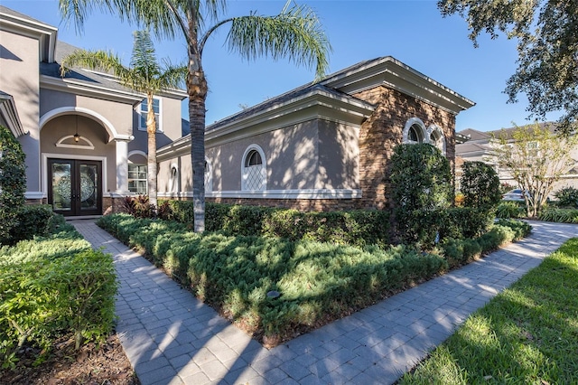 exterior space featuring french doors