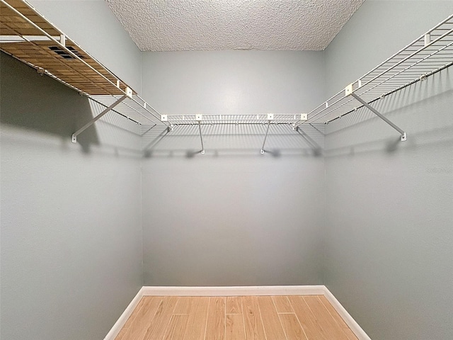 walk in closet featuring hardwood / wood-style flooring