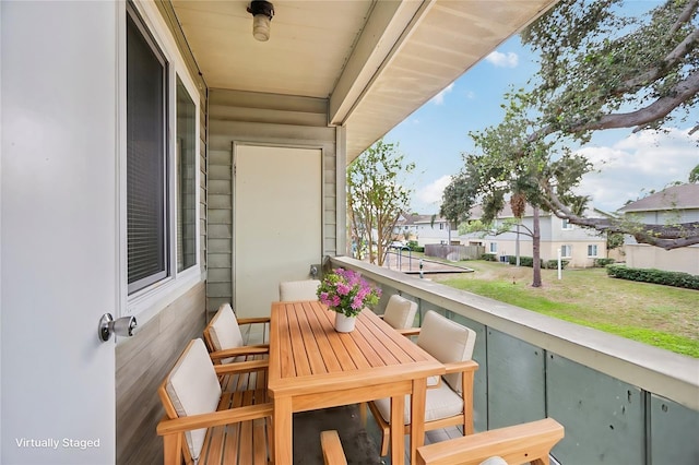 balcony with a residential view