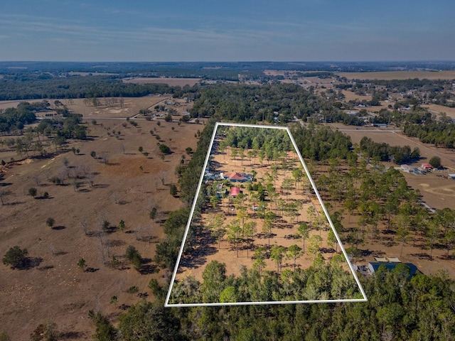 bird's eye view with a rural view