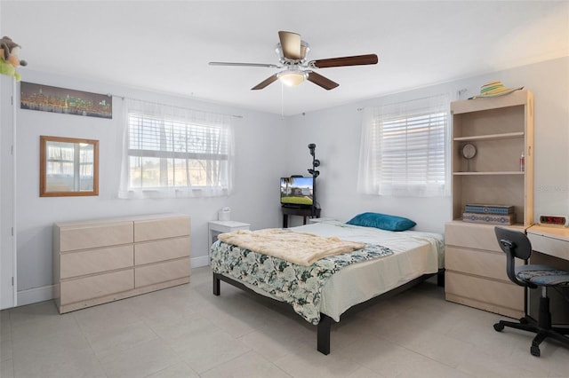 bedroom with ceiling fan