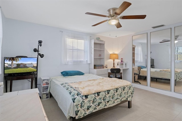 bedroom with ceiling fan