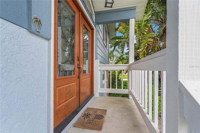 property entrance featuring french doors