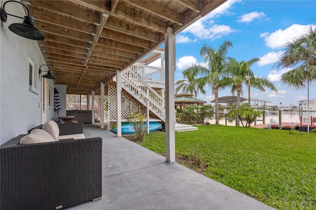 view of patio with an outdoor living space