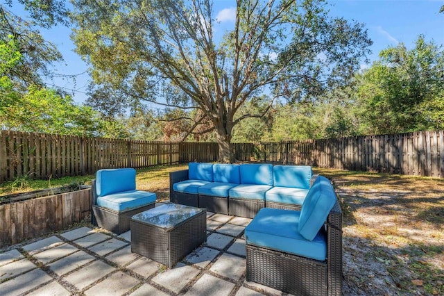 view of patio with an outdoor hangout area