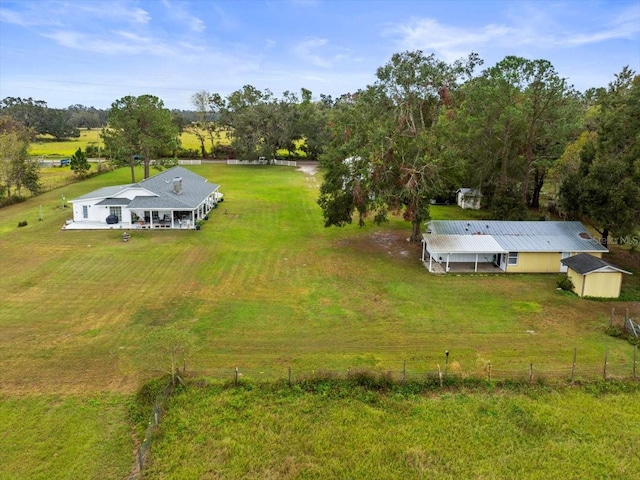 bird's eye view featuring a rural view