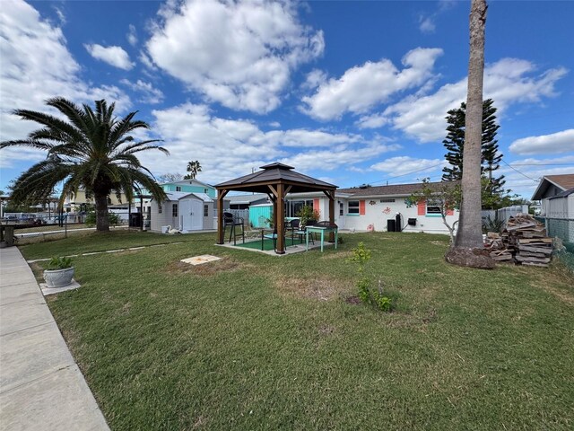 view of yard featuring a gazebo