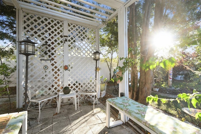 view of patio with a pergola