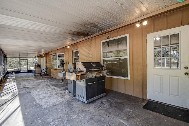 view of patio with area for grilling