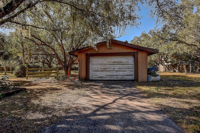 view of garage