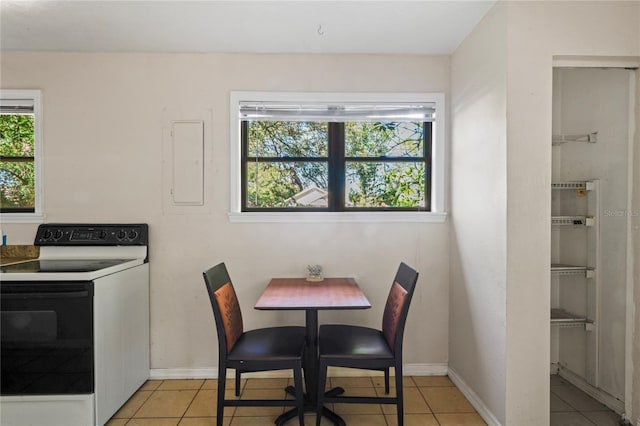 dining room with light tile patterned floors