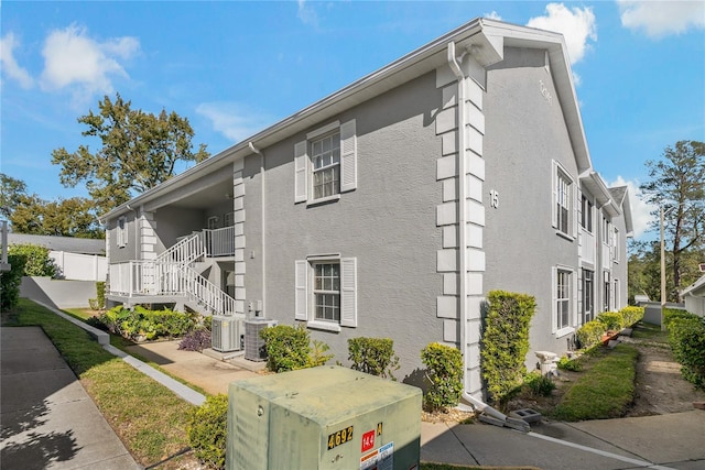 view of home's exterior featuring central AC