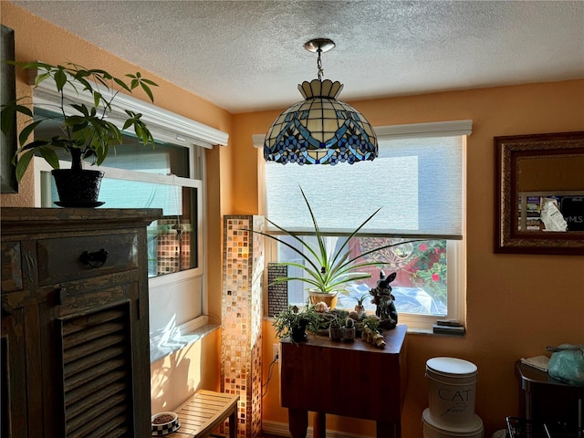 room details featuring a textured ceiling