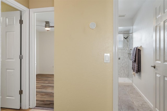 hallway featuring light hardwood / wood-style floors