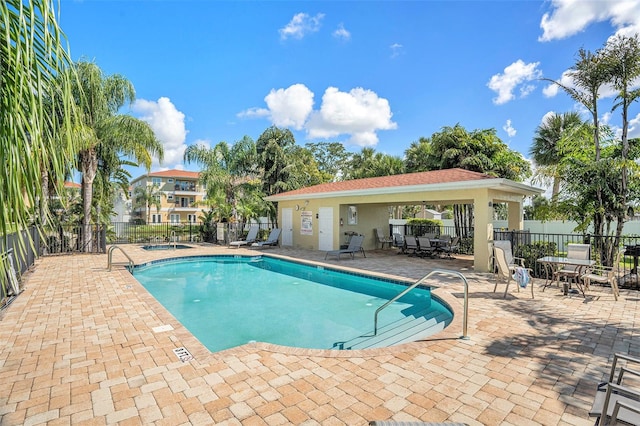 view of pool featuring a patio area