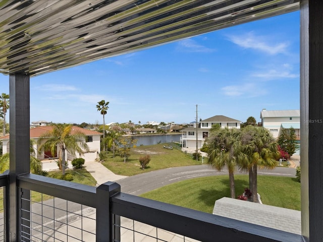 balcony with a water view