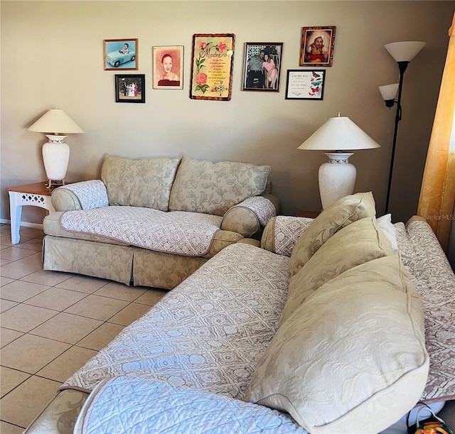 view of tiled living room