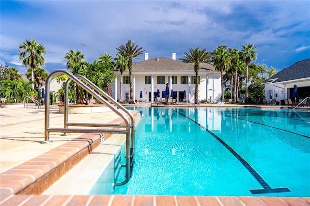 view of pool with a patio area